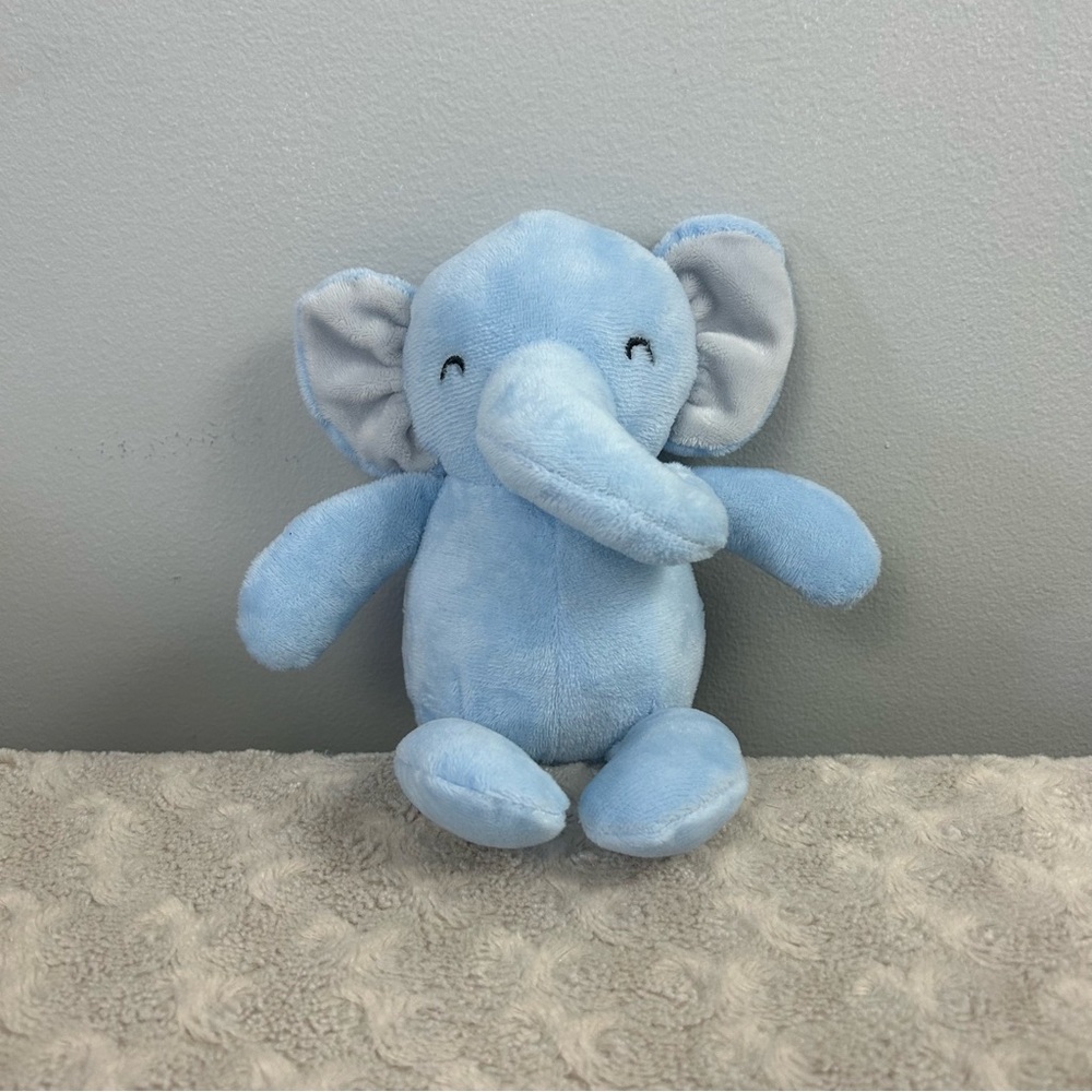 Dream Kids Blue Elephant Plush Stuffed Animal Toy Gray Ears Lovey 9"